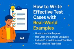 QA engineer writing test cases on a laptop